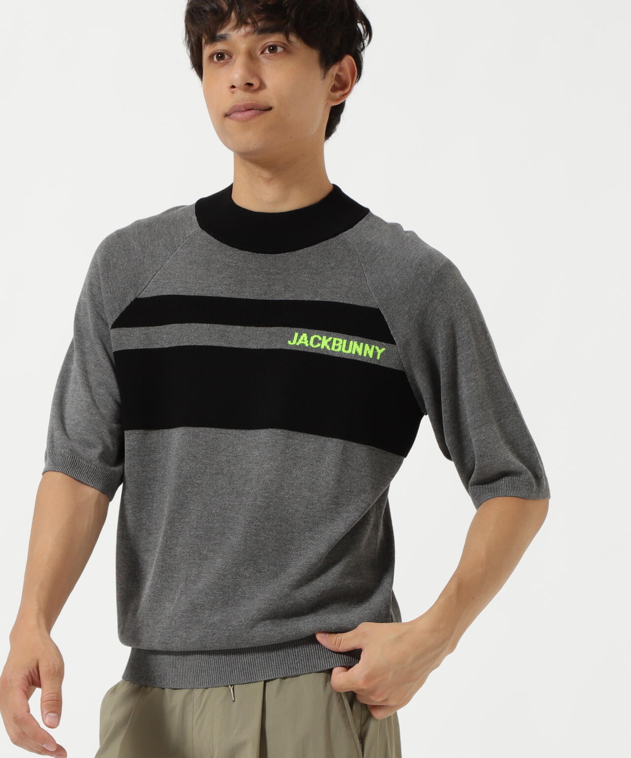 半袖モックネックニットプルオーバー | Jack Bunny!!（ジャックバニー