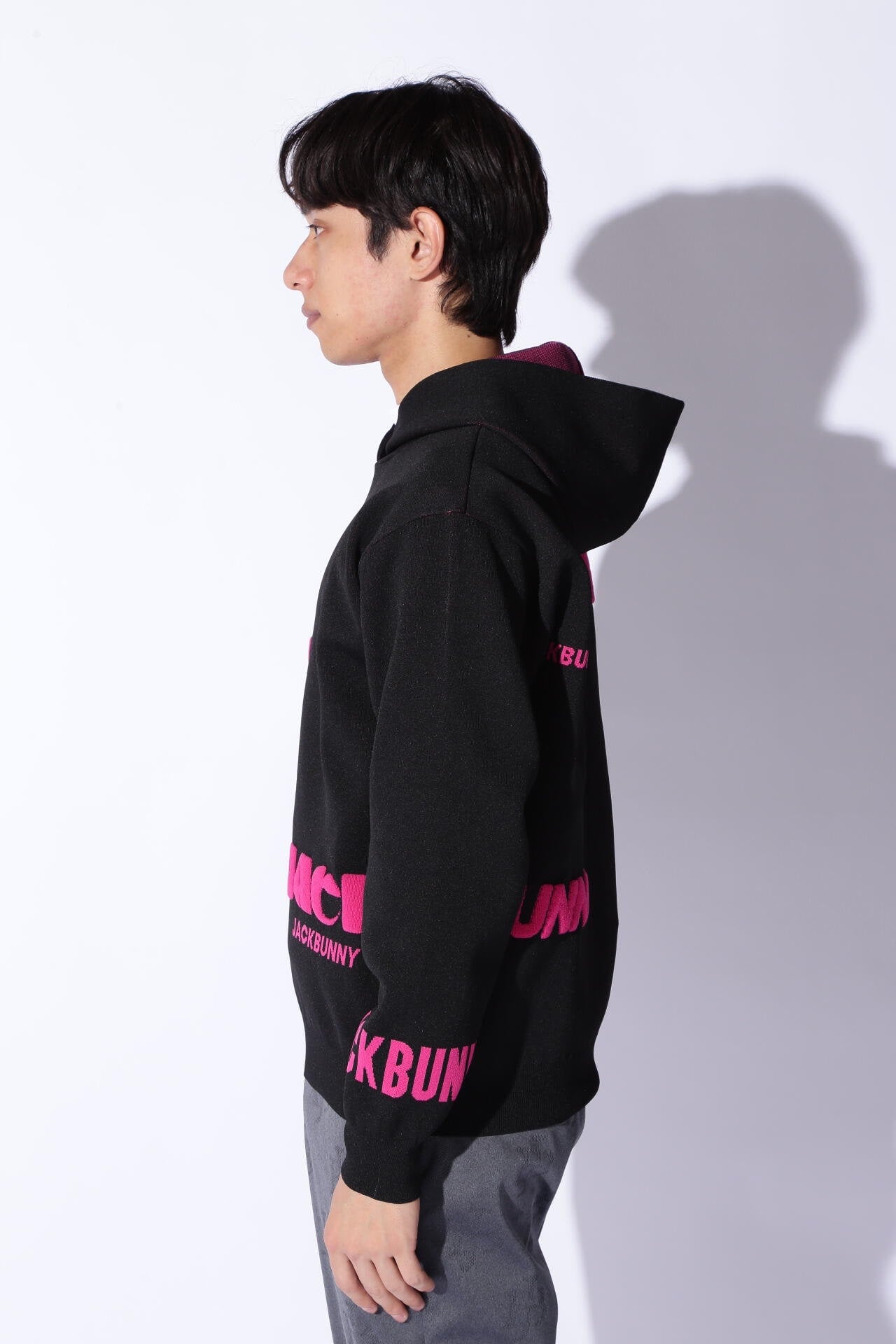 JBPINK】ロゴジャガードニットフーディ | Jack Bunny!!（ジャック