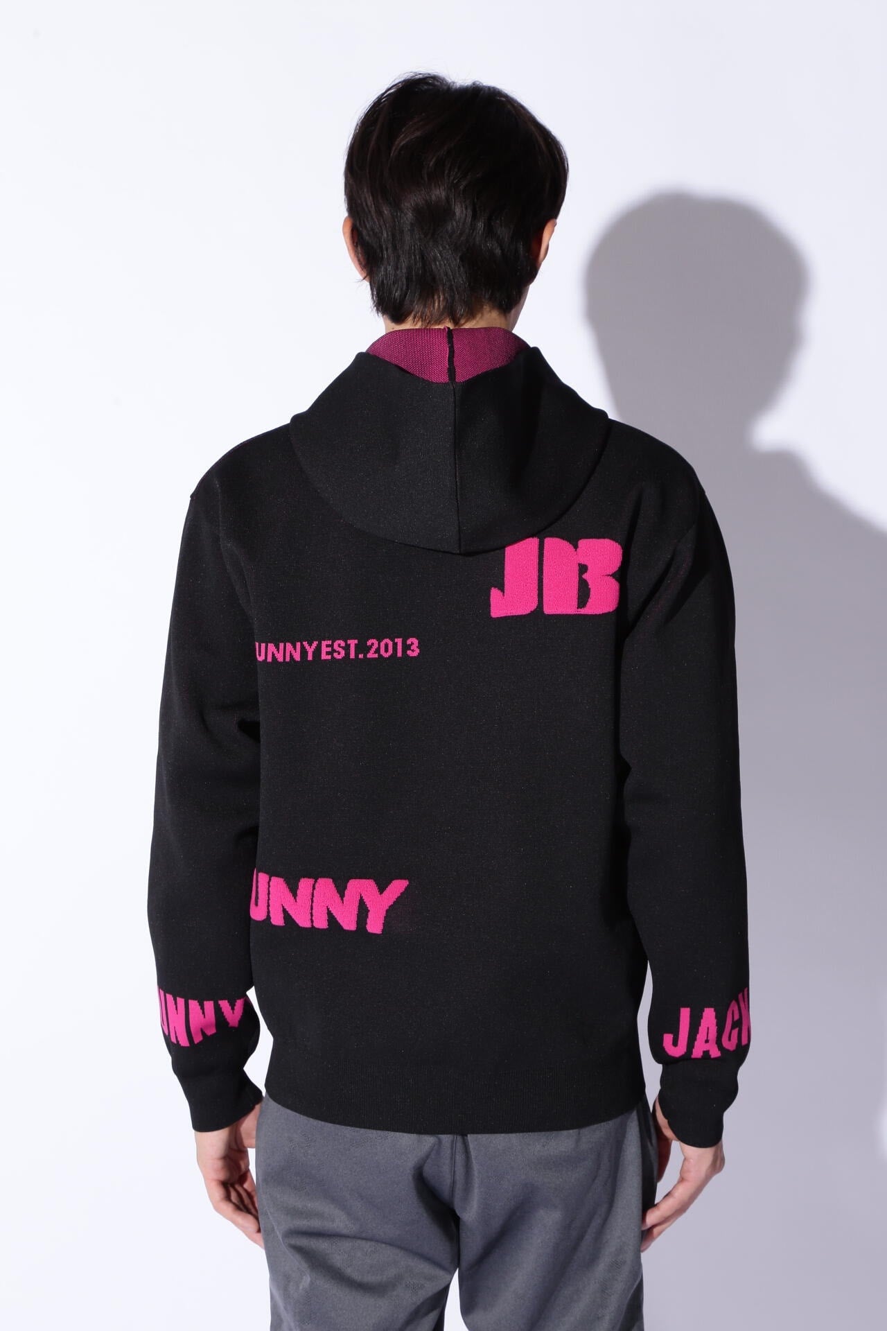 JBPINK】ロゴジャガードニットフーディ | Jack Bunny!!（ジャック