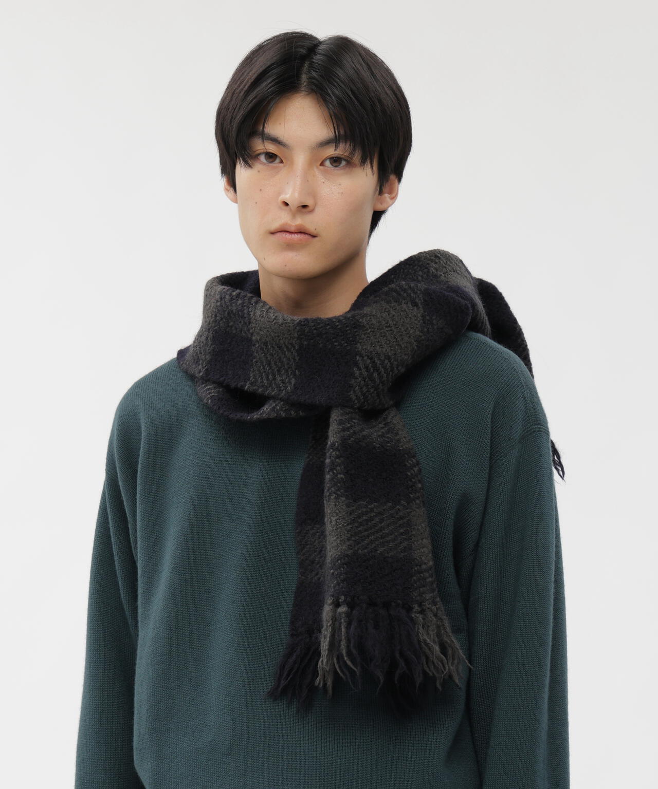 CHUNKY WOOL CHECK SCARF | MARGARET HOWELL（マーガレット・ハウエル
