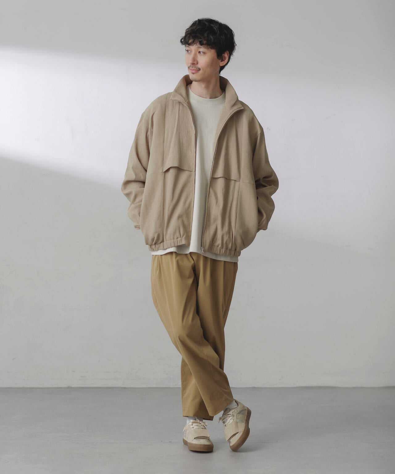 コットンライクツイルツータックテーパードイージーパンツ | NANO