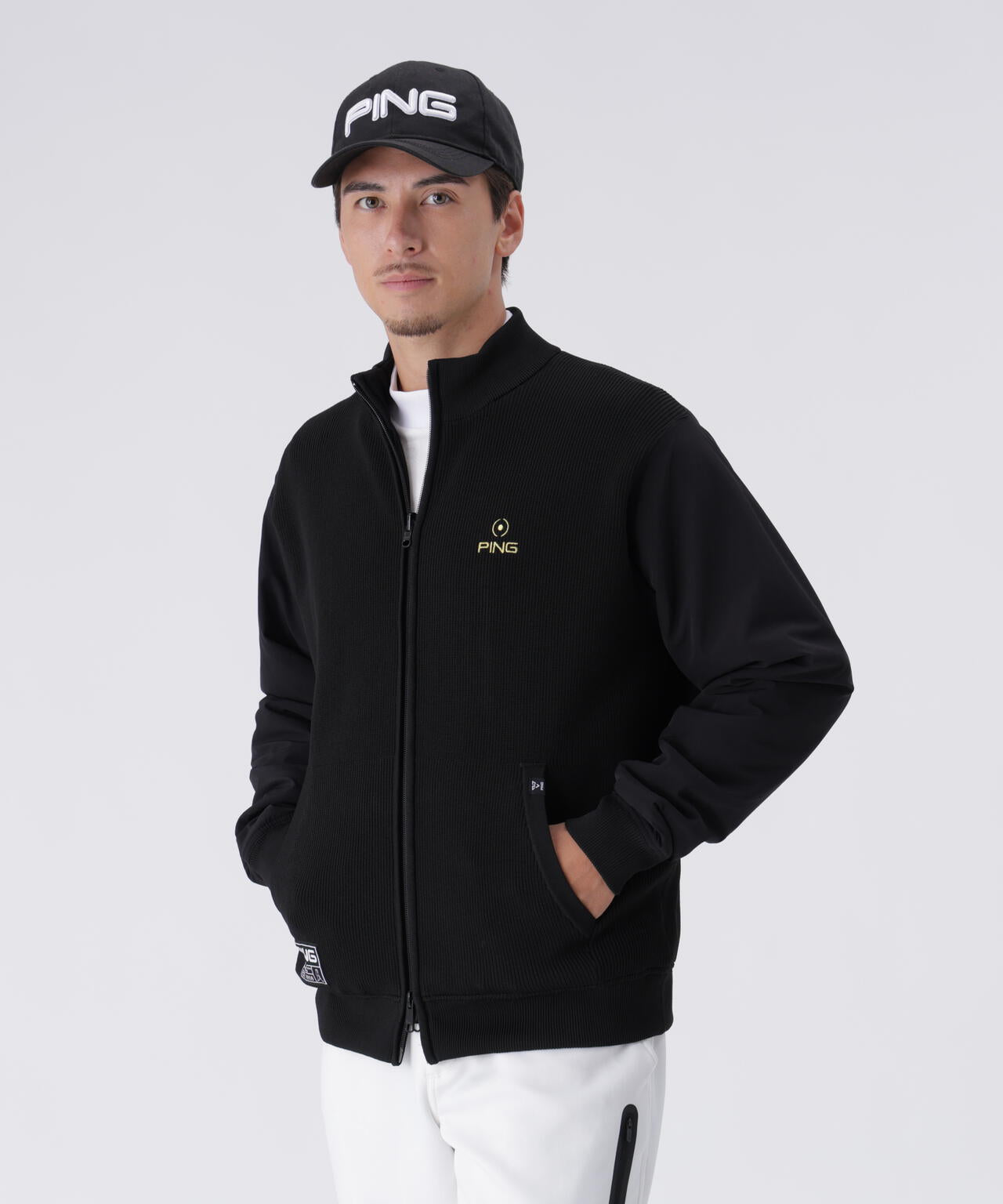 PING APPAREL】リバーシブルフルジップニットブルゾン ＜GOLD＞ (MENS