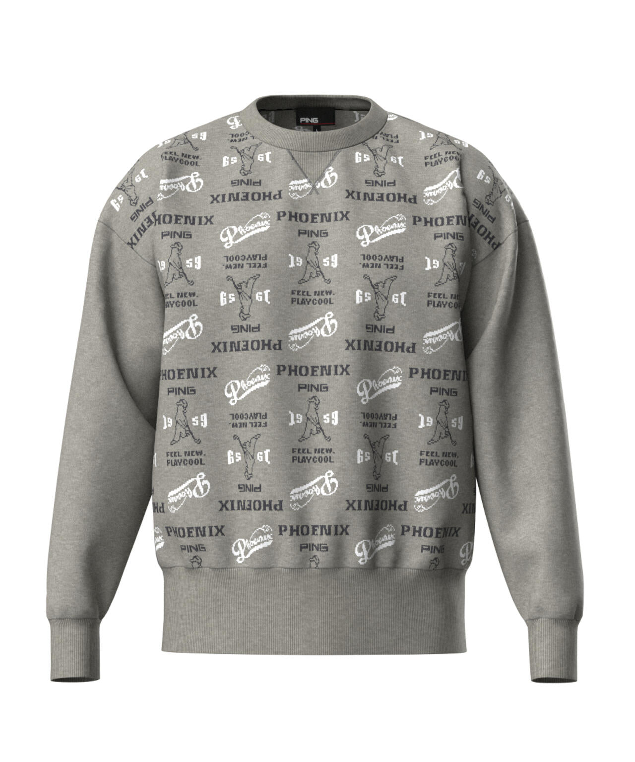 PING APPAREL】ジャカードクルーネックニットプルオーバー ＜NATIVE