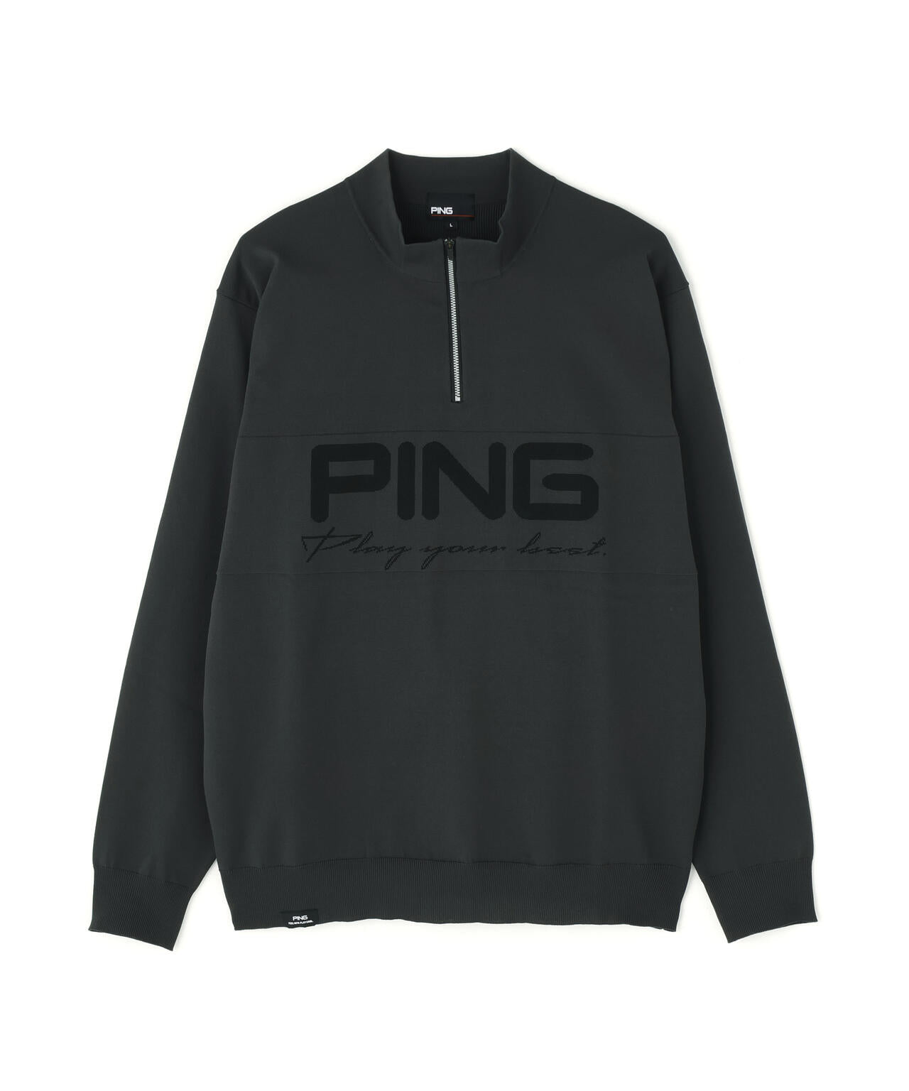 PING APPAREL】ハーフジップハイネックジャガードニット ＜PERFORMANCE