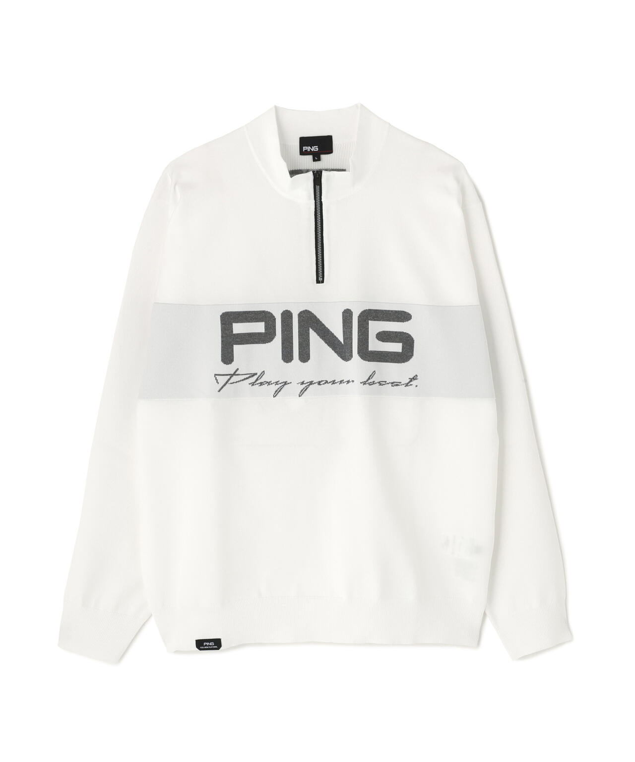 PING APPAREL】ハーフジップハイネックジャガードニット ＜PERFORMANCE
