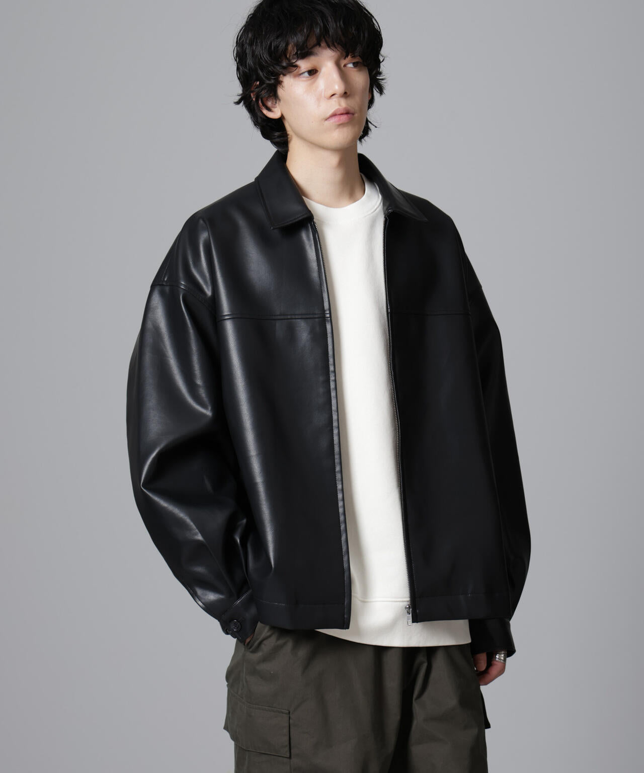 WEB限定/フェイクレザーオーバーブルゾン | NANO universe（ナノ