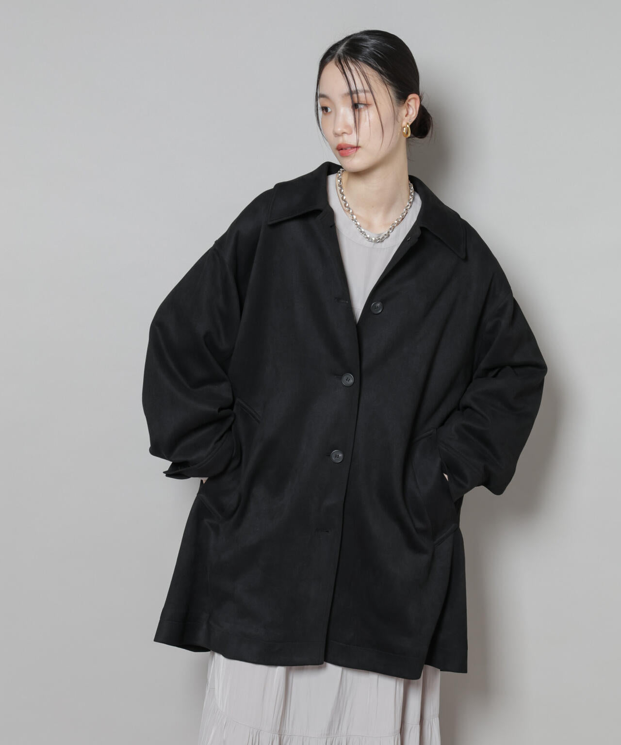 フェイクスエードAラインミドルコート | NANO universe（ナノ