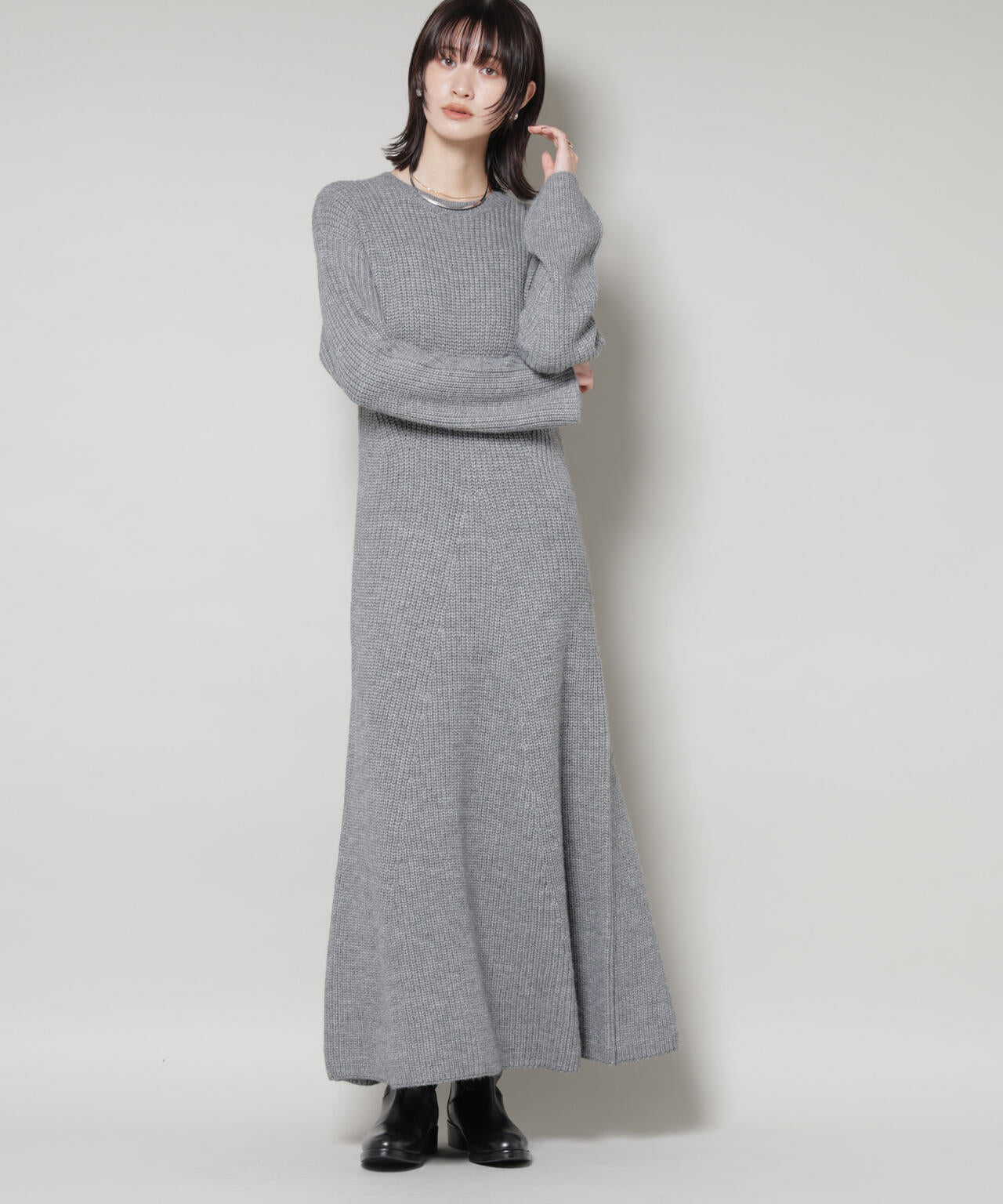 片畦フレアニットワンピース | NANO universe（ナノ・ユニバース