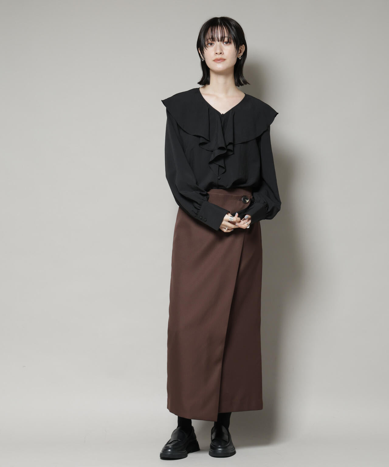 撥水加工】ラップ風スカート | NANO universe（ナノ・ユニバース