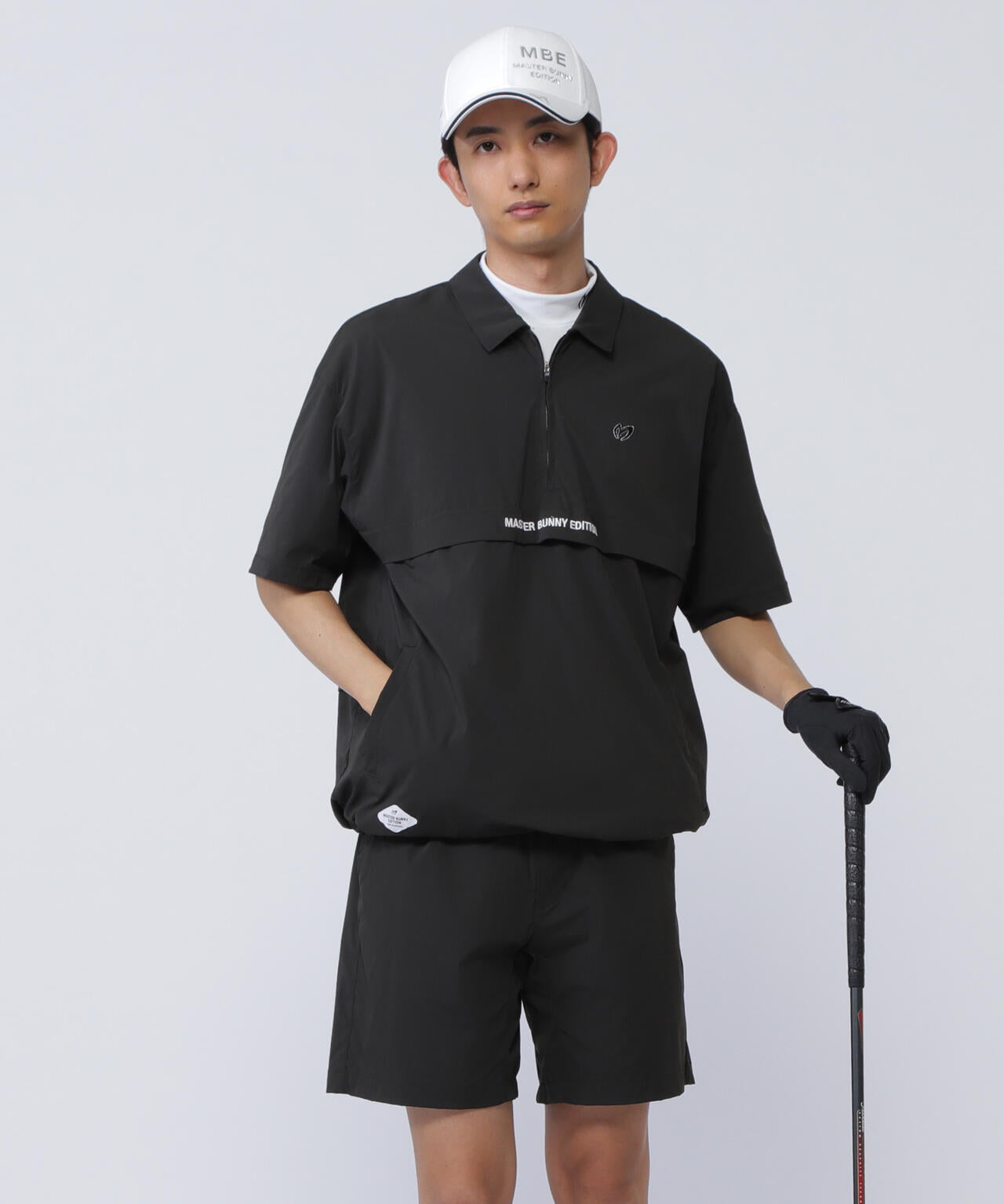 ナイロンストレッチ半袖ハーフジップ | MASTER BUNNY EDITION