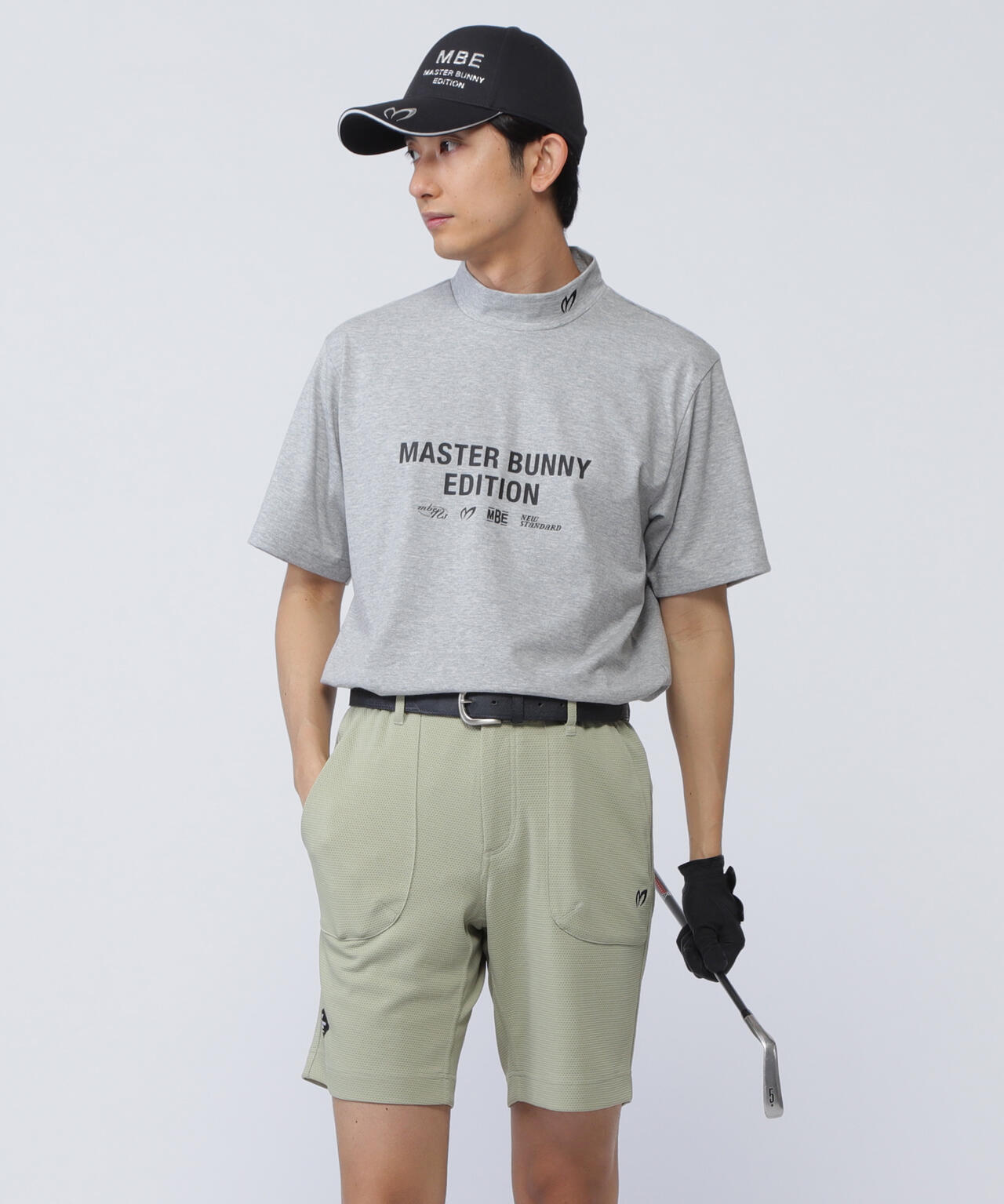 リバーシブルメッシュ半袖モックネックカットソー | MASTER BUNNY