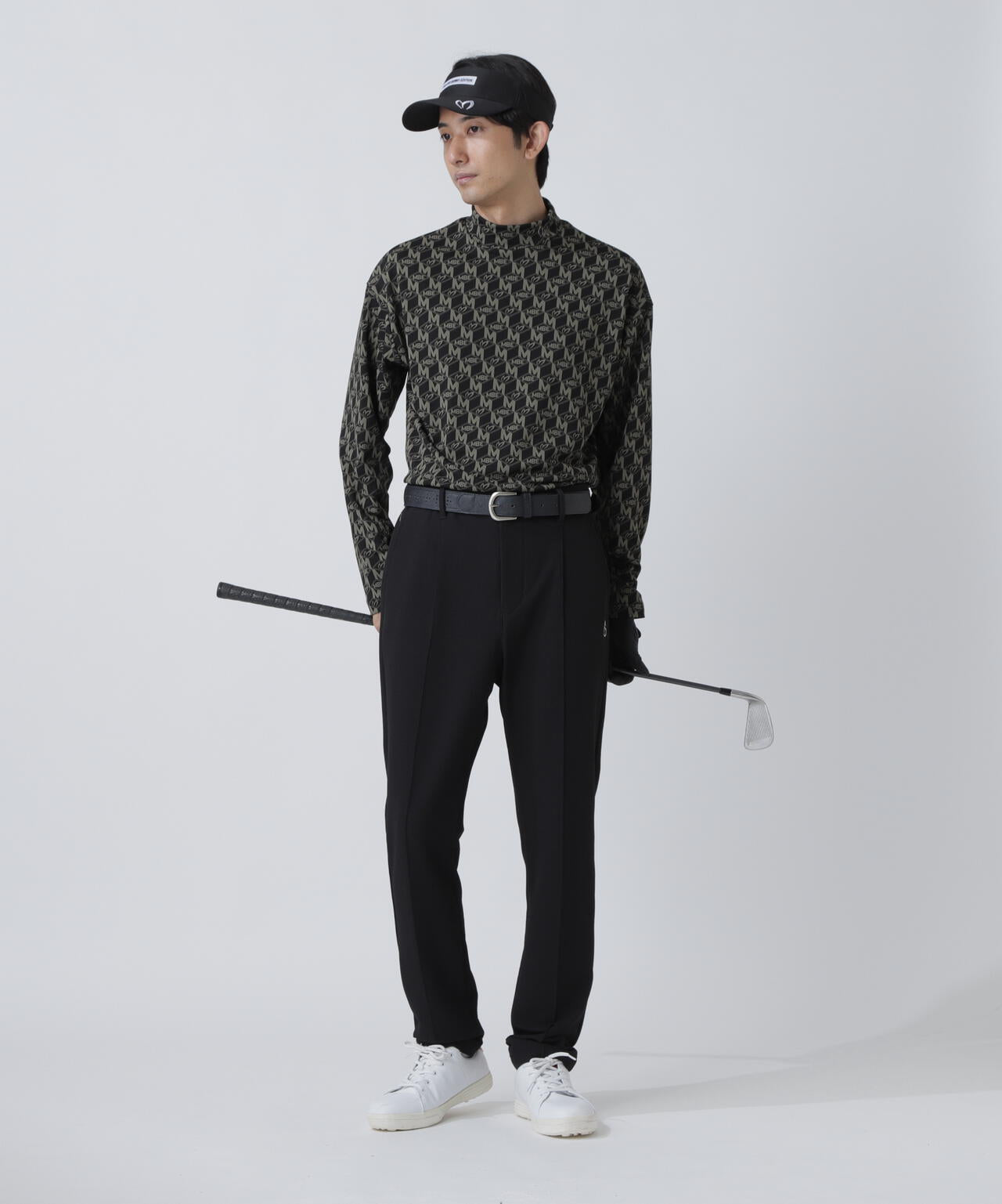 エコブルーMキューブジャガード長袖ハイネックカットソー | MASTER