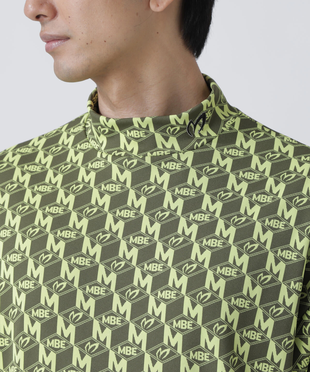 エコブルーMキューブジャガード長袖ハイネックカットソー | MASTER