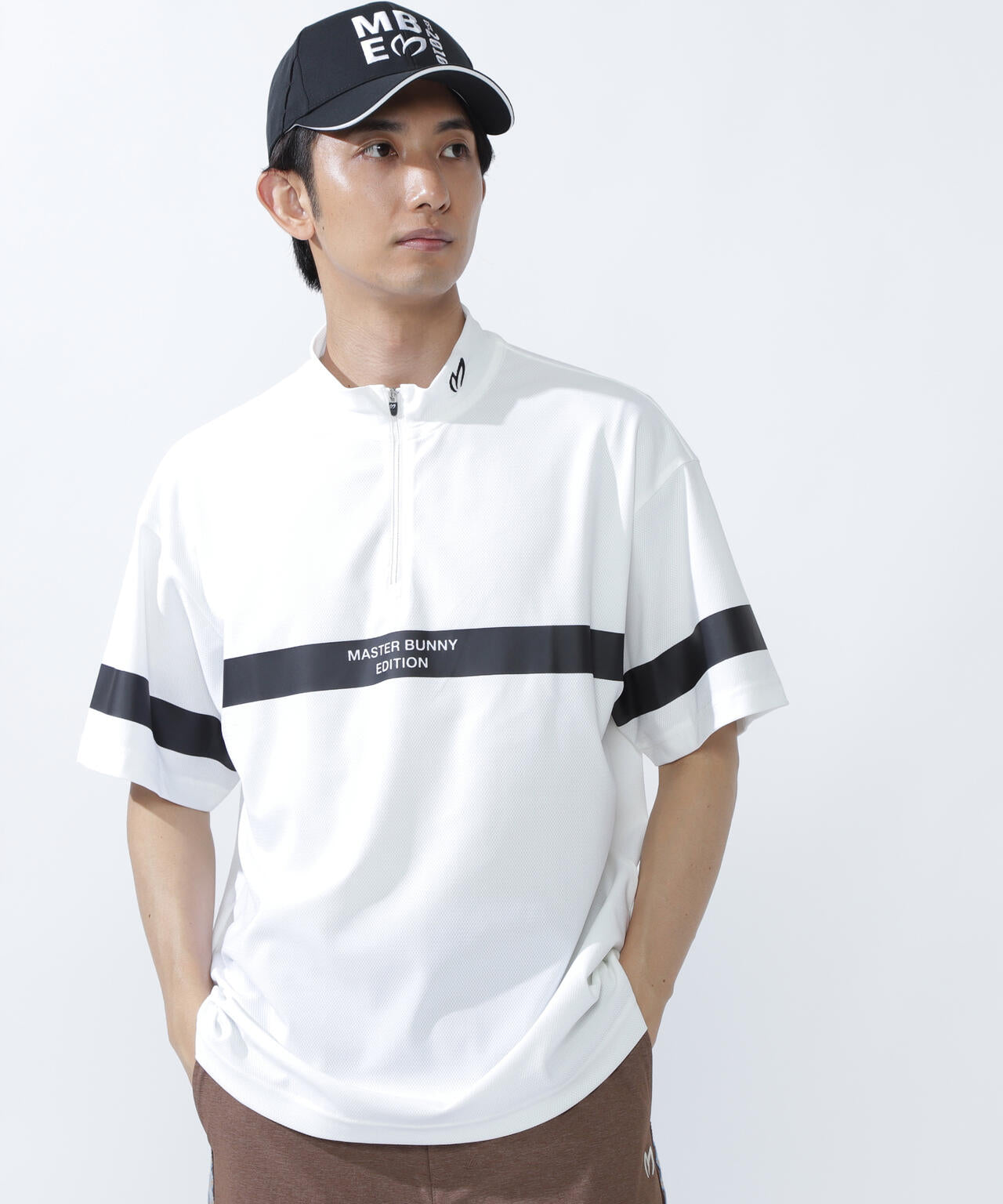 フルダルメッシュ半袖ハーフジップアップカットソー | MASTER BUNNY