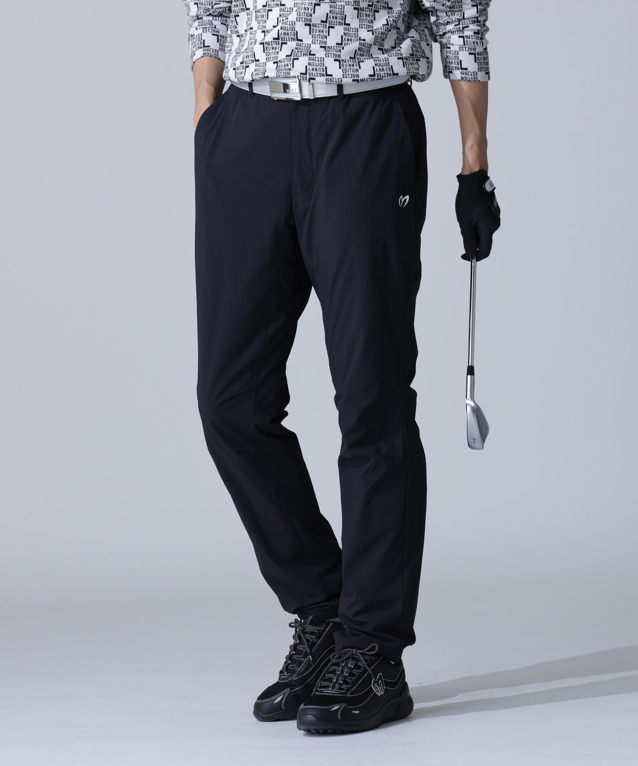 MASTER BUNNY EDITION スリムフィットパンツ 黒 サイズ4 ナイロン