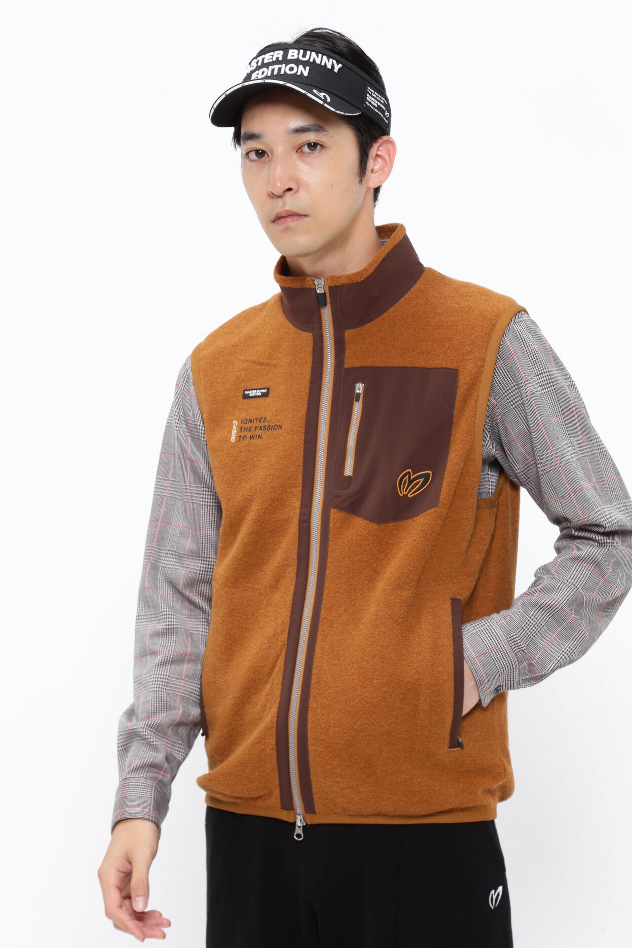 マスターバニーエディション ふわもこボア ベスト テディベアブラウン