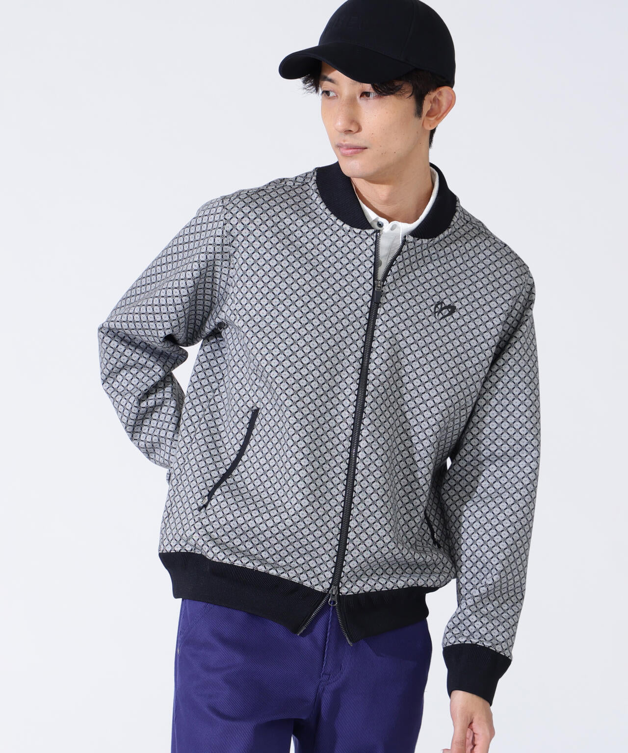 小紋ジャガードジップアップカットブルゾン | MASTER BUNNY EDITION