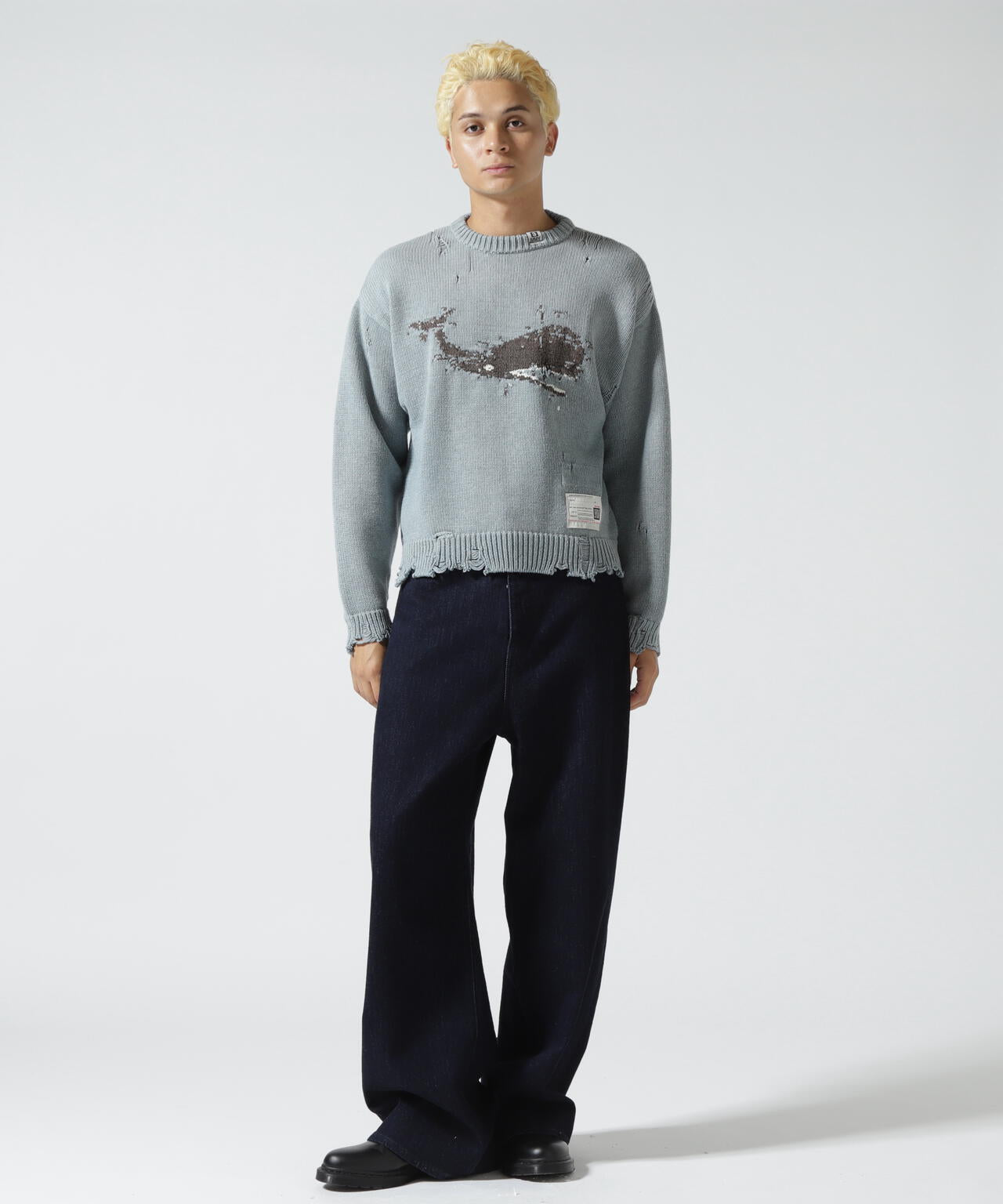Maison MIHARAYASUHIRO/メゾン ミハラヤスヒロ/WHALE JACQUARD KNIT