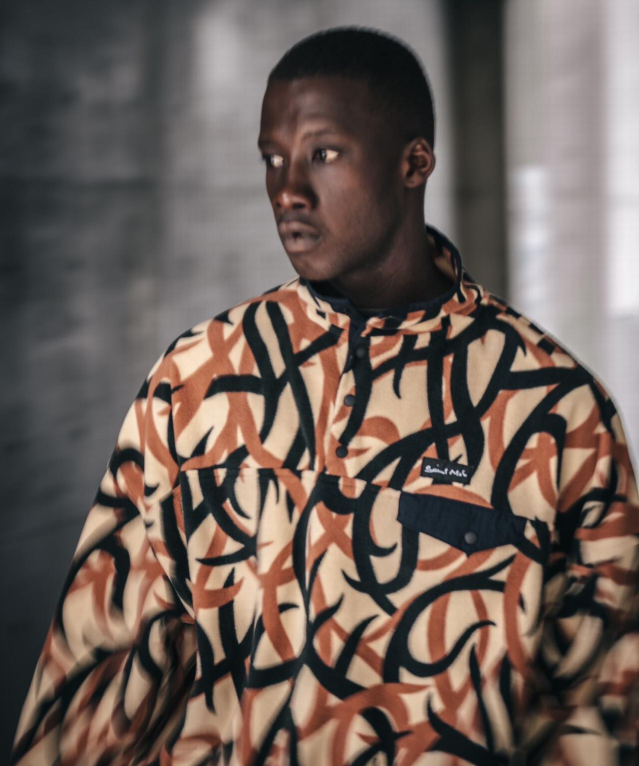SAINT MICHAEL/セントマイケル/FLEECE PULL OVER/TRIVAL CAMO | ROYAL