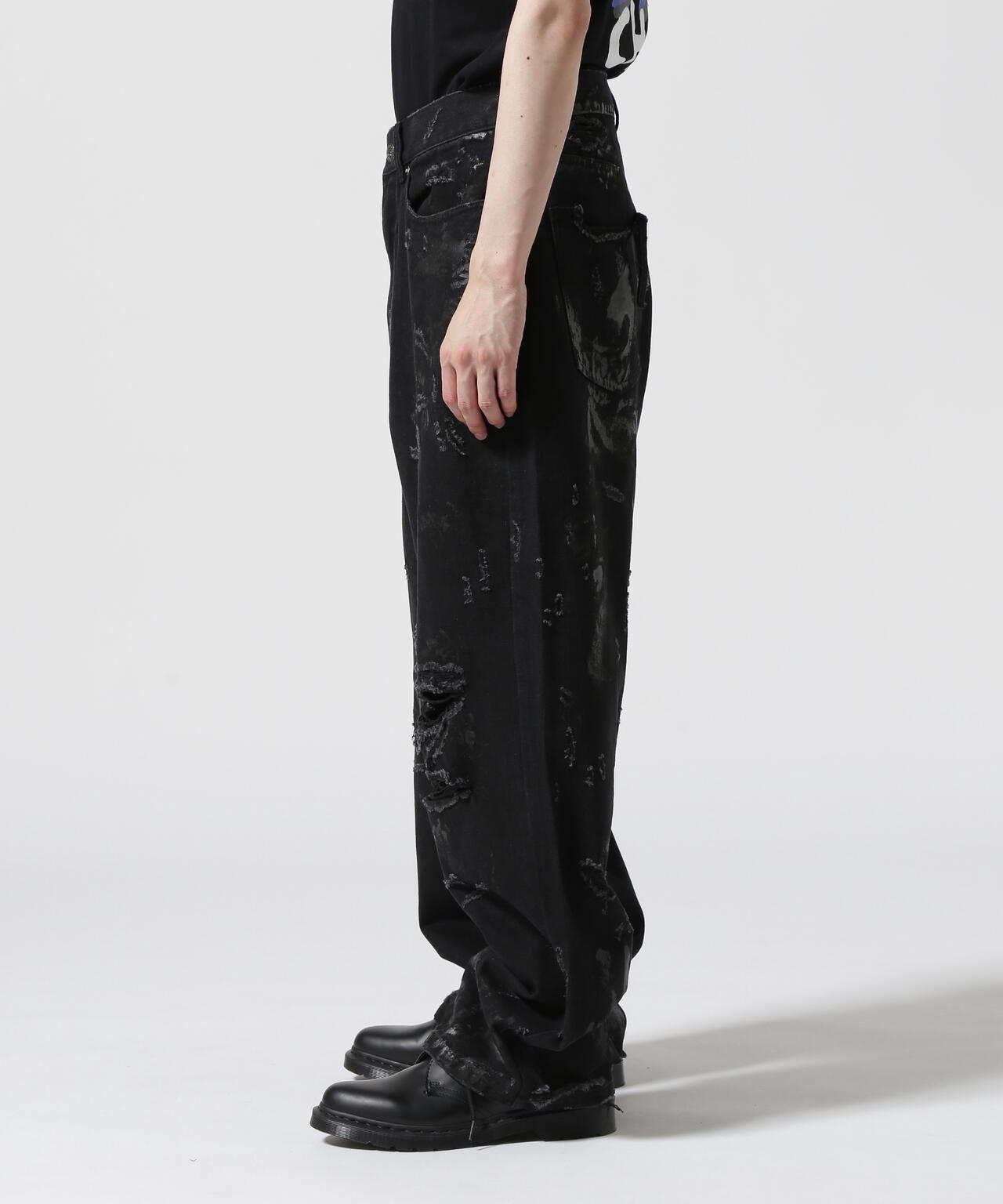 FR(13)NDS/フレンズ/HDKダメージワイドパンツ BLK | ROYAL FLASH