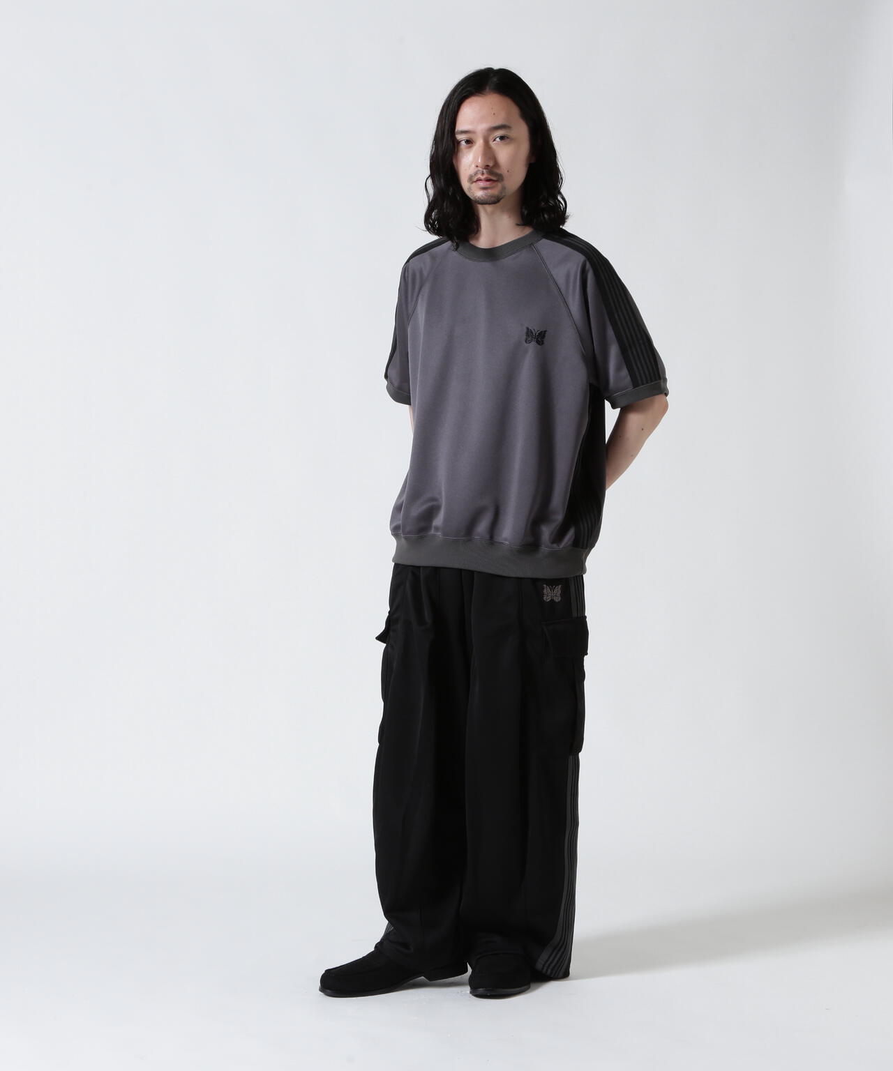 Needles/ニードルズ 別注Track S/S Crew Neck Shirt-Poly Smooth