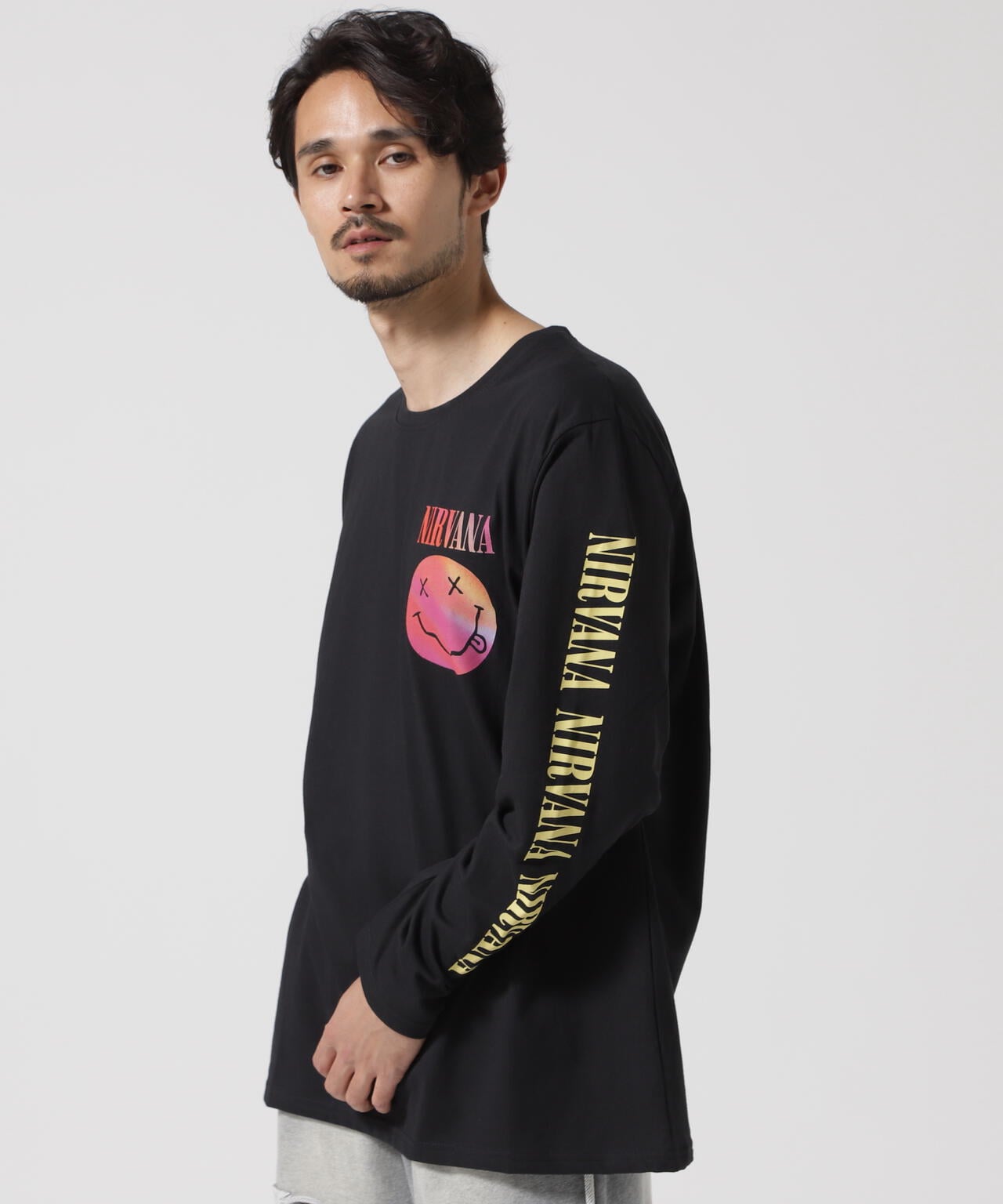 NIRVANA/ニルヴァーナ GRADIENT HAPPY FACE L/S TEE ロンT | BEAVER