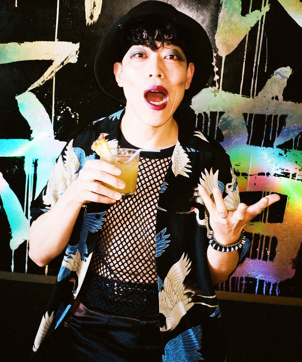 PJ/×パイナップルジュース/RAYON SHIRT CRANE/レーヨンシャツ クレーン