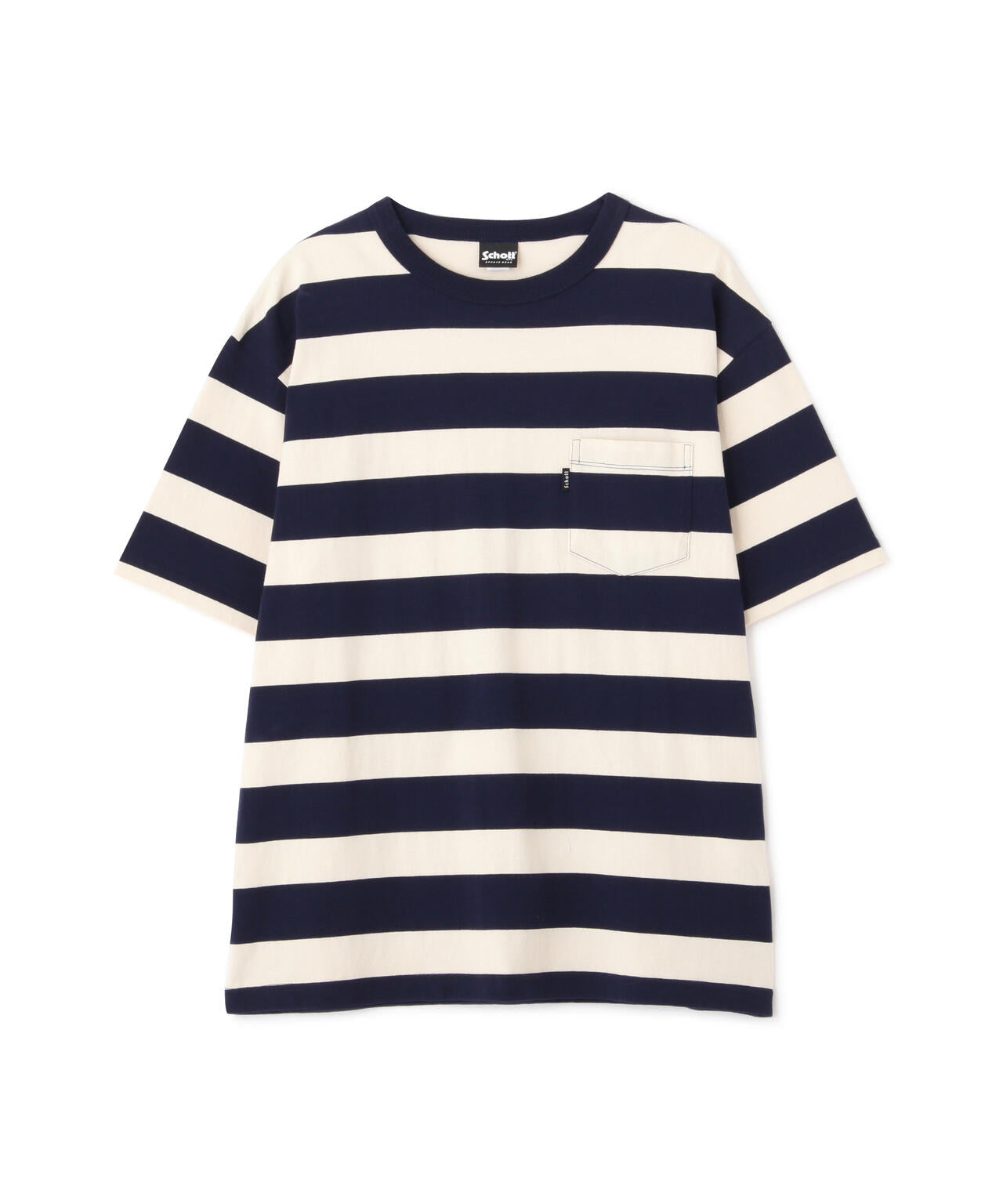WIDE BORDER POCKET T-SHIRT/ワイドボーダー ポケットTシャツ | Schott