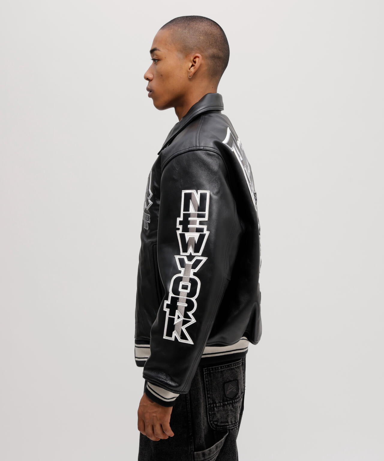 50th Anniversary》GRAPHIC VARSITY LEATHER JACKET | AVIREX