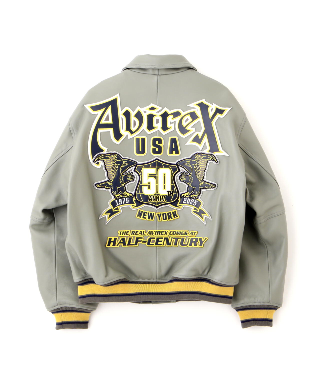 50th Anniversary》GRAPHIC VARSITY LEATHER JACKET | AVIREX