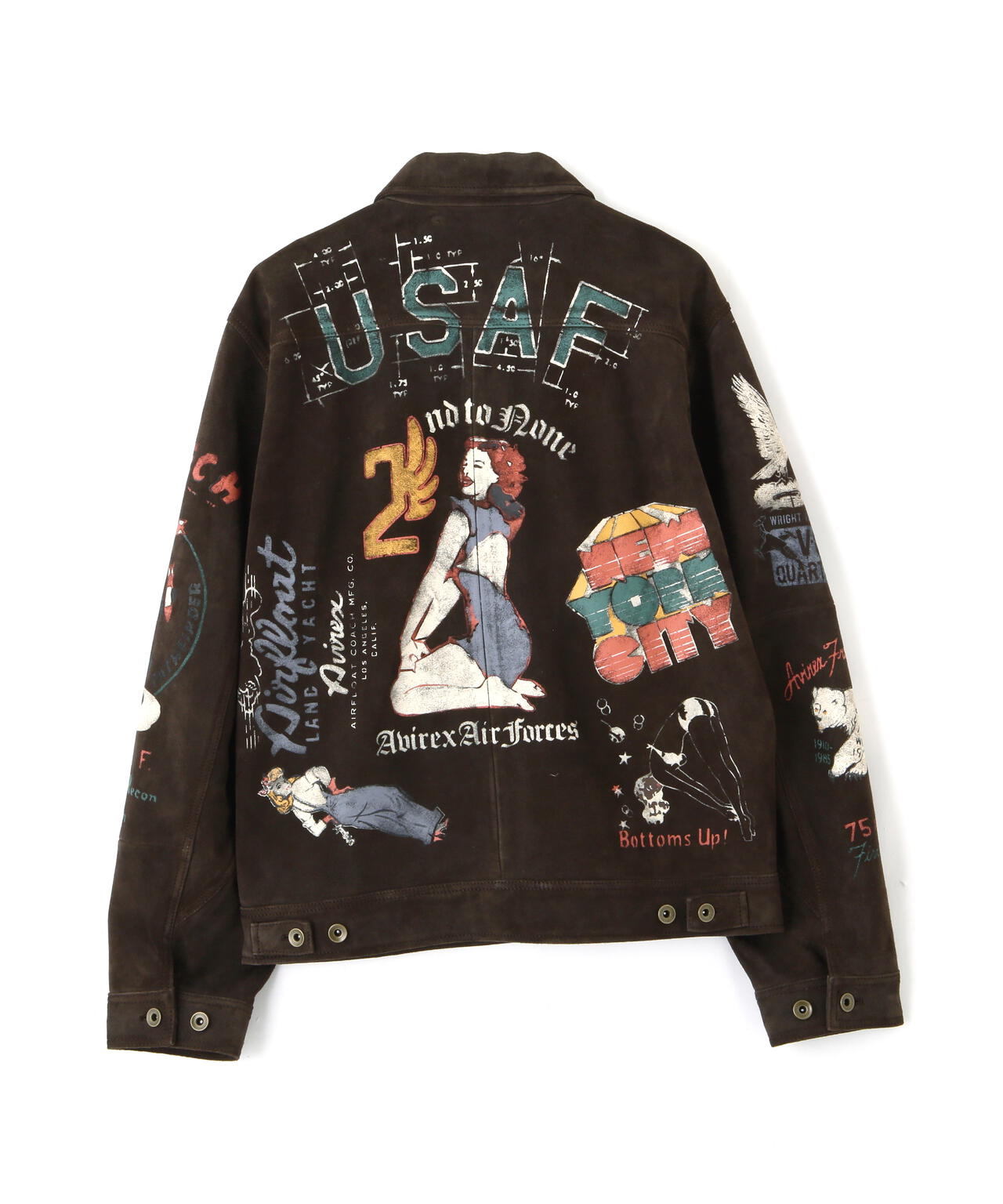 RESTORE COLLECTION》SHEEP SUEDE TRACK JACKET ”HISTORY GRAPHIC