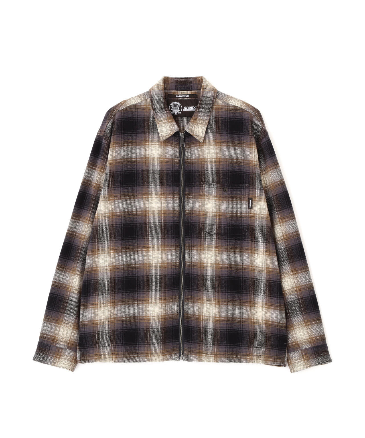 OMBRE CHECK ZIP UP SHIRT | AVIREX（アヴィレックス） ｜【公式】通販