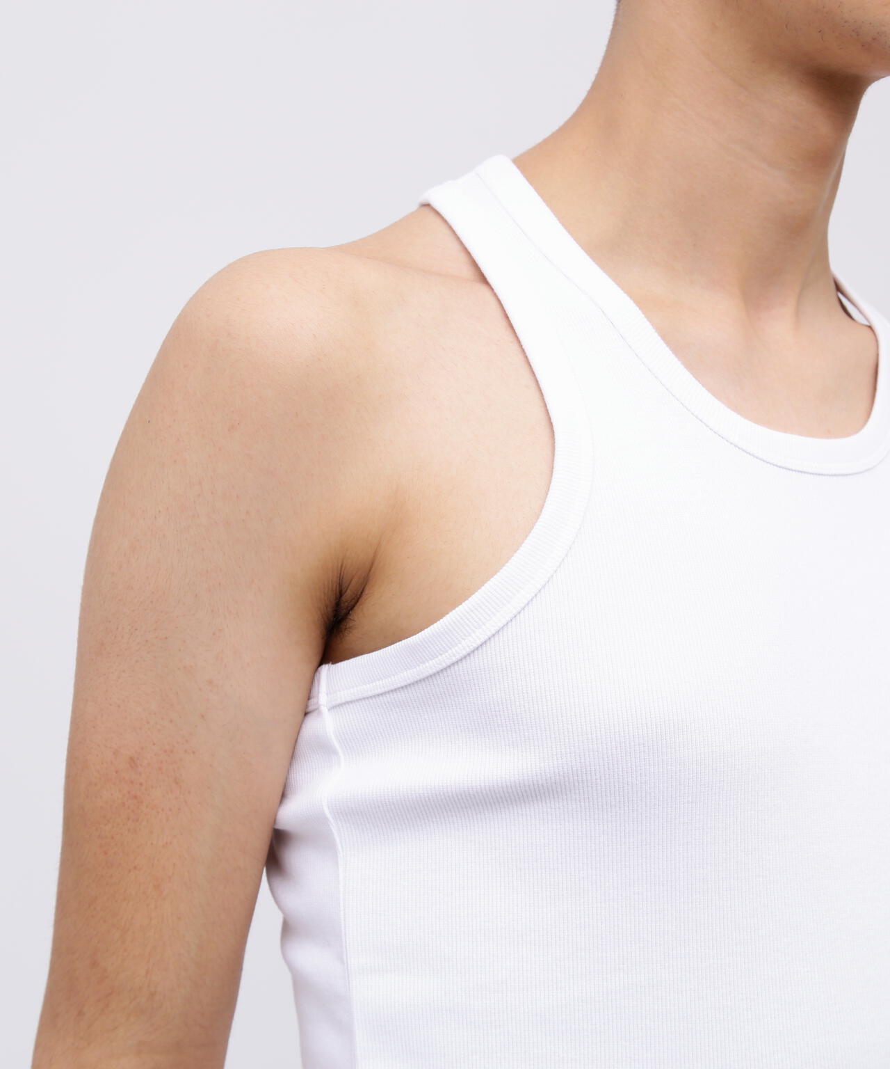 DAILY/デイリー》RIB TANK TOP BACK CROSS/リブ タンクトップ バック