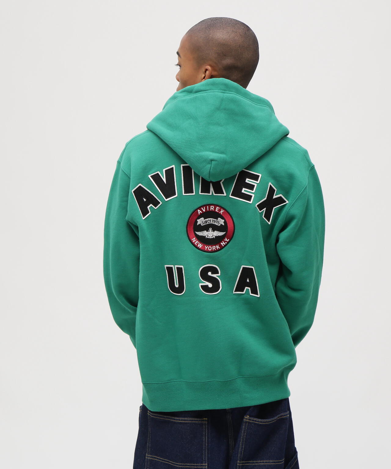 VARSITY LOGO SWEAT ZIP UP PARKA /バーシティ ロゴ スウェット ジップ