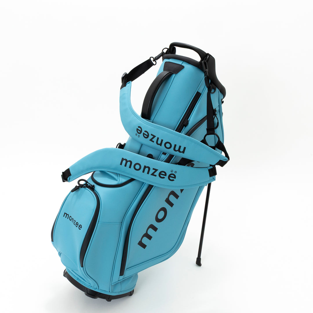 monzee 水色 ゴルフバッグ monzee ゴルフバッグ 水色 スタンド付き