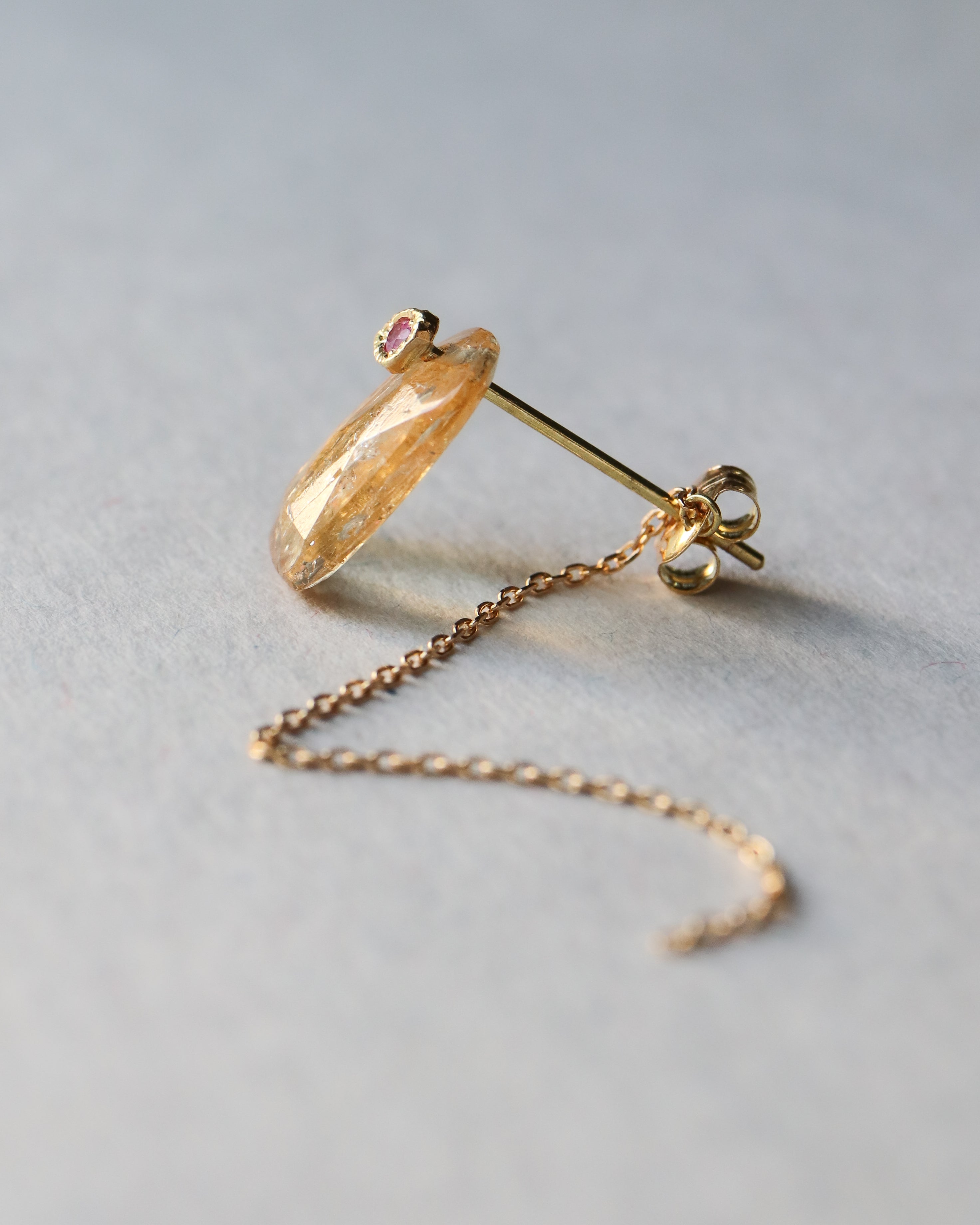 Flat Pierced Earring - Imperial Topaz- – MONAKA jewellery