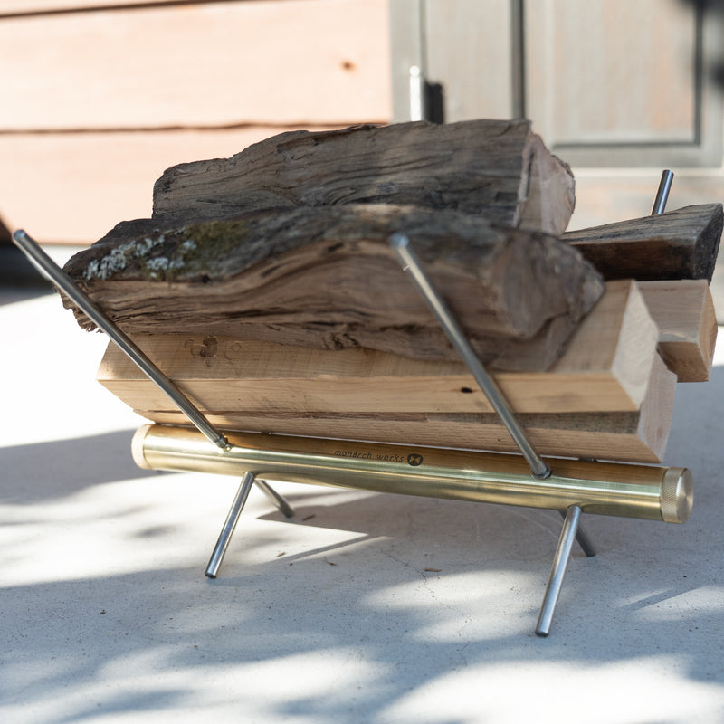 firewood brass stand 真鍮の薪スタンド – monarch works