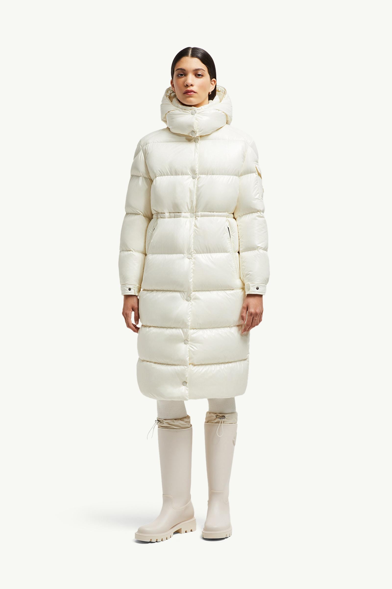 White Cavettaz Hooded Long Down Jacket - Long Jackets & Parka for