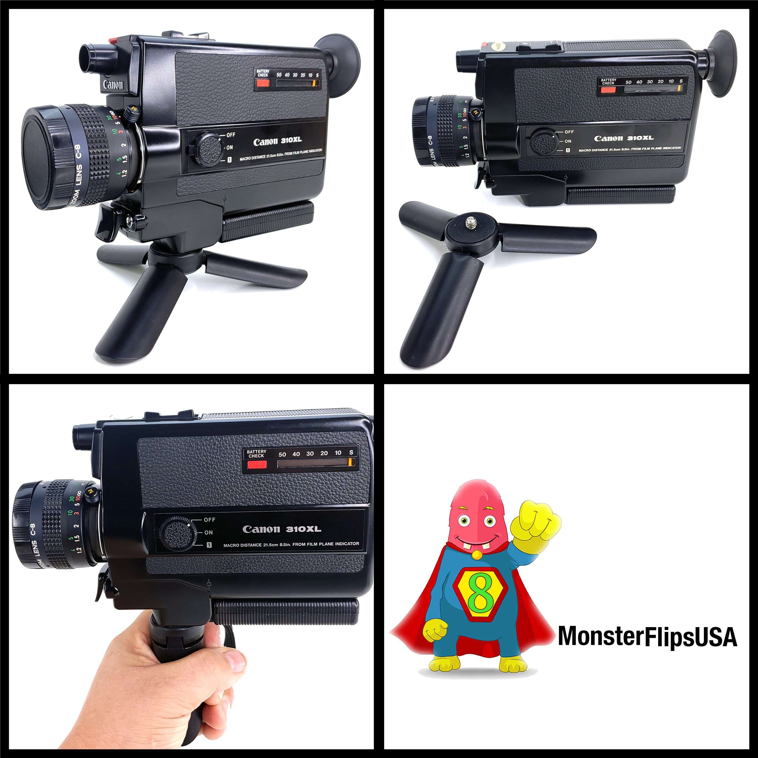 Canon 310XL Super 8 Camera Professionally Serviced – MonsterFlipsUSA