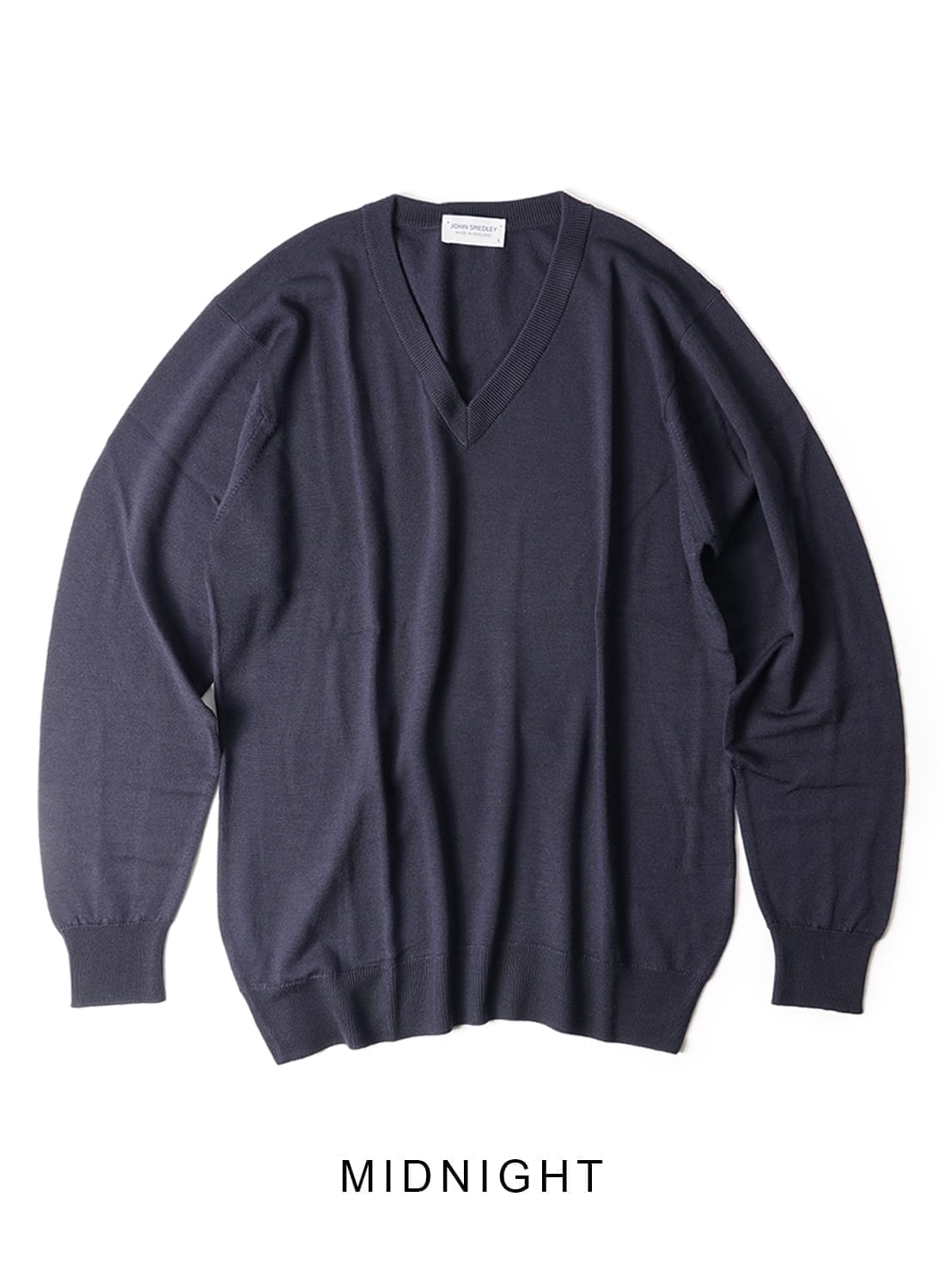 ジョン スメドレー Vネック メリノウール L ネイビー 美品 ジョン