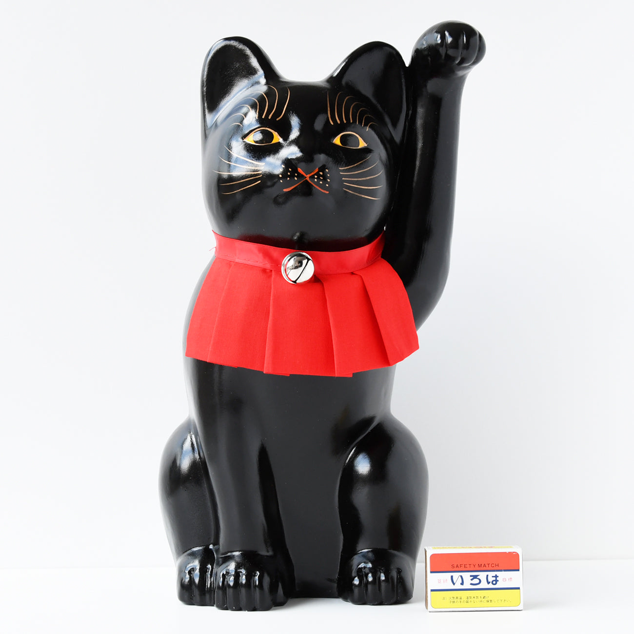 招き猫 左手 黒 一尺二寸 / 小田人形 | 京都の伝統工芸品の通販サイト