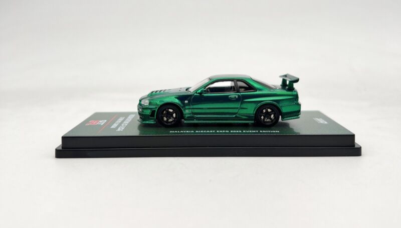 CHASE INNO64 1:64 Nissan Skyline GT-R R34 Z-TUNE Full Green Carbon Mal