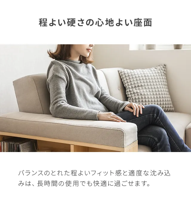 幅165/209/260cm・傷に強いペット対応生地も] 収納付き3人掛け多機能