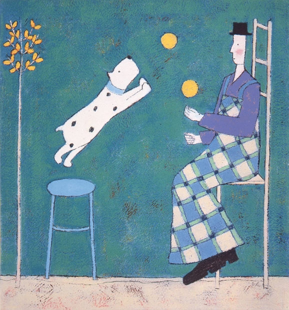 アノラ・スペンスがシルクスクリーンの版画で制作したインテリアの絵画