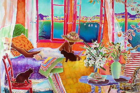 インテリアの絵画をシルクスクリーンの版画で制作したジェニファー