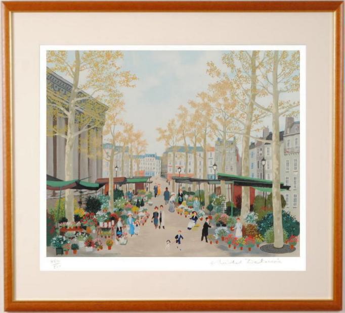 インテリアの絵画をシルクスクリーンの版画で制作したミッシェル