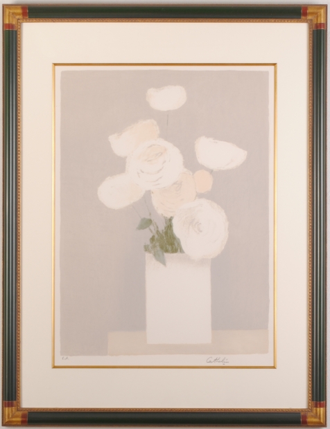 真作保証ベルナール・カトラン「アネモネ」リトグラフ 直筆サイン C081