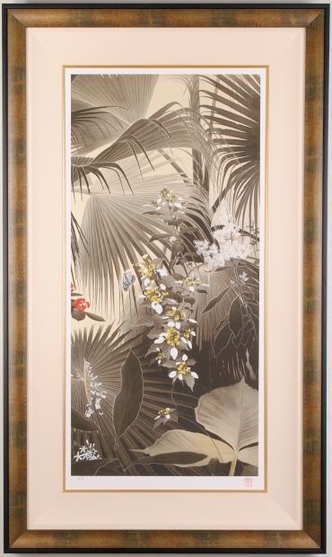 インテリアの絵画を版画で制作した田中一村のインテリアの絵「ビロウ