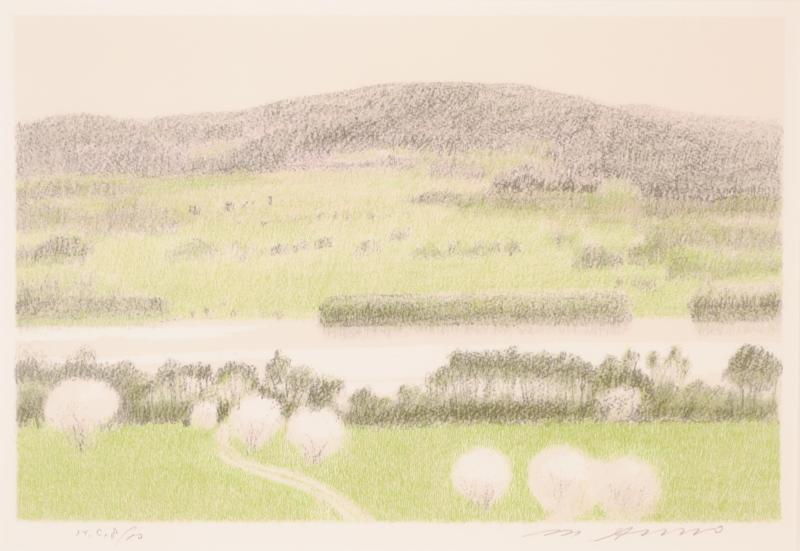 インテリアの絵画をリトグラフの版画で制作した安野光雅のインテリアの