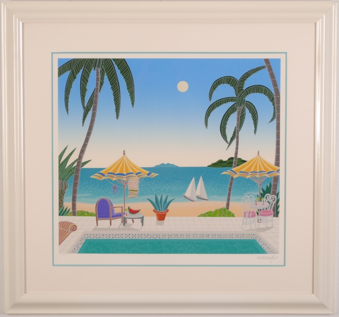 トーマス・マックナイトがシルクスクリーンの版画で制作した海の絵画